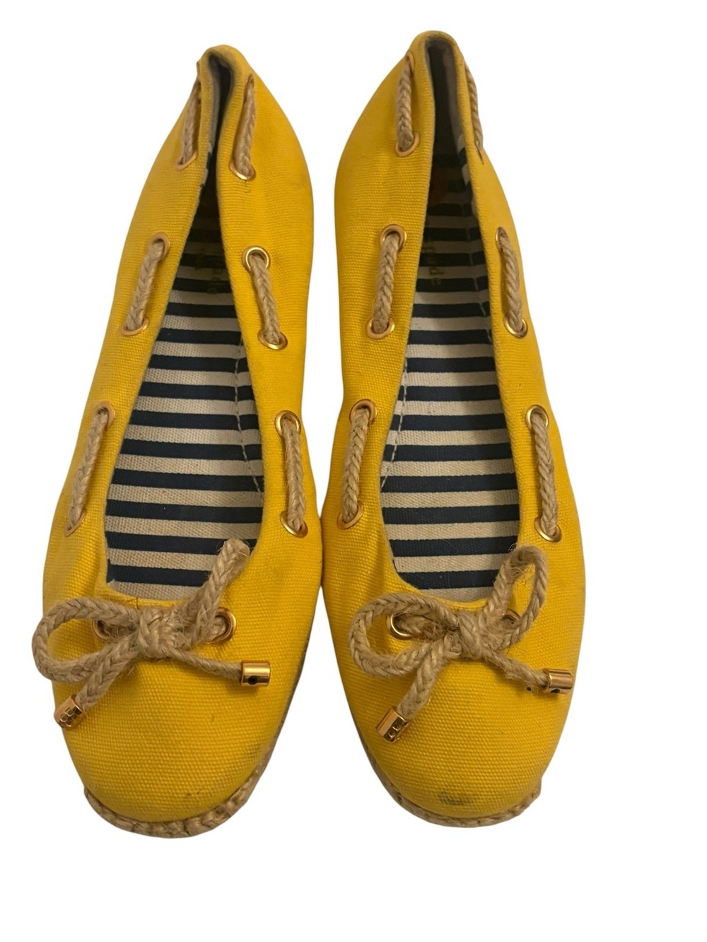 kate spade Yellow Canvas Bow Espadrille Flats - Picture 3 of 6